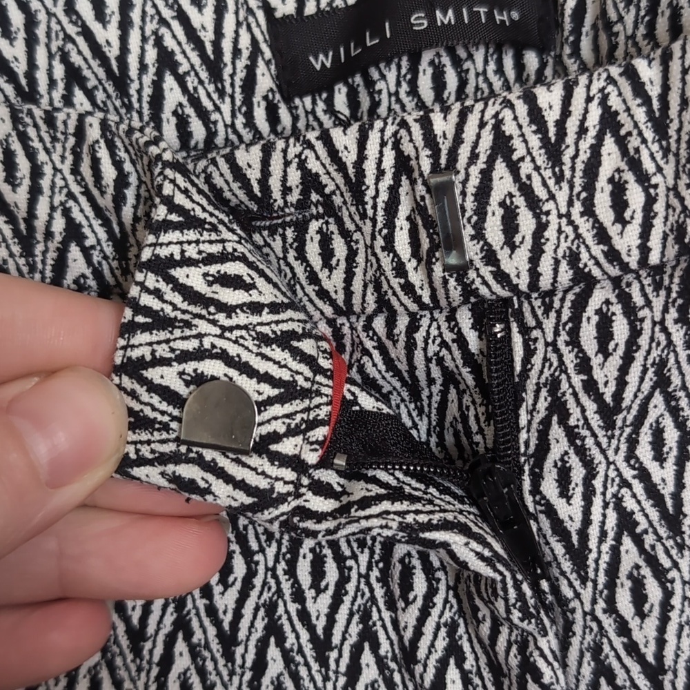 Willi Smith Black White Geometric Dress Pant Size 6 - Picture 5 of 7